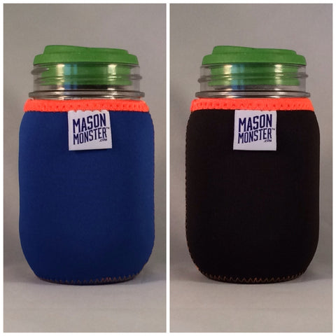 Eco Insulator™ - Pint - Reversible (Blue / Black with Orange Binding & Stitching)