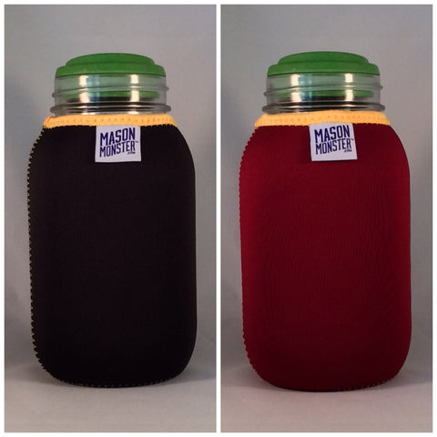 Eco Insulator™ - Quart - Reversible (Black / Burgundy with Gold Binding & Stitching)