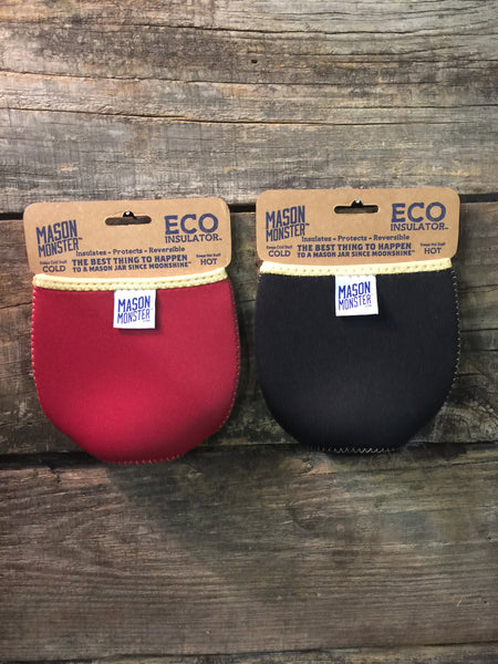 Eco Insulator™ - Pint - Reversible (Black / Burgundy with Gold Binding & Stitching)