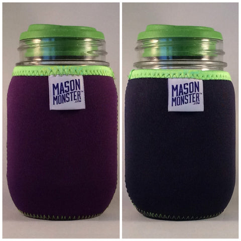 Eco Insulator™ - Pint - Reversible (Purple / Blue with Lime Green Binding & Stitching)