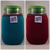 Eco Insulator™ - Pint - Reversible (Teal / Burgundy with Gray Binding & Stitching)
