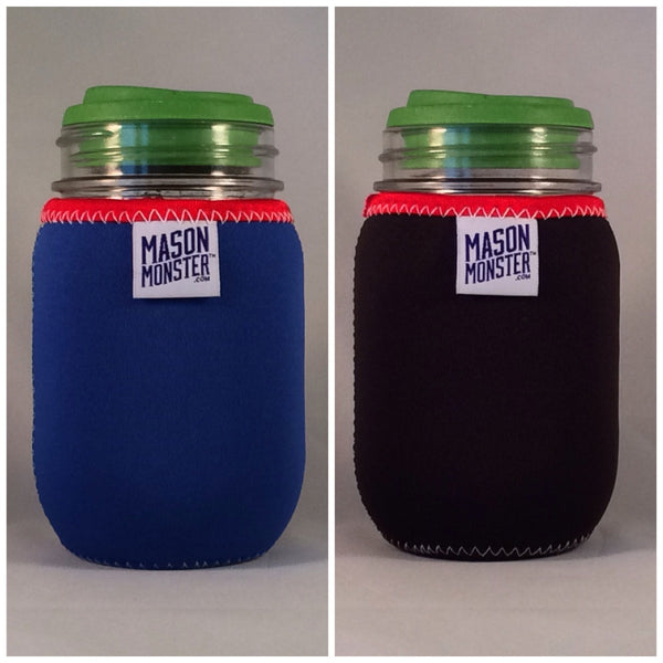 Eco Insulator™ - Pint - Reversible (Blue / Black with Red Binding & White Stitching)