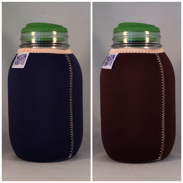 Eco Insulator™ - Quart - Reversible (Navy Blue / Brown with Tan Binding & Stitching)