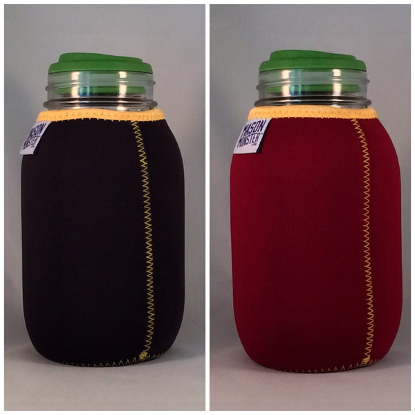 Eco Insulator™ - Quart - Reversible (Black / Burgundy with Gold Binding & Stitching)