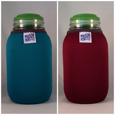 Eco Insulator™ - Quart - Reversible (Teal / Burgundy with Gray Binding & Stitching)
