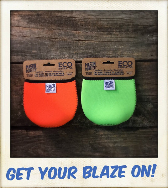 Eco Insulator™ - Pint - Reversible (Blaze Orange/ Lime Green with Black Binding & Stitching)