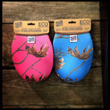 Eco Insulator™ - Quart - Reversible (Pink & Blue CAMO with Brown Binding & Stitching)