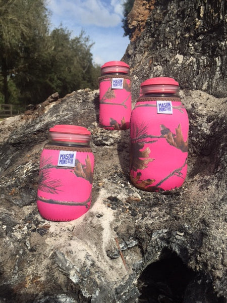 Eco Insulator™ - Quart - Reversible (Pink & Blue CAMO with Brown Binding & Stitching)
