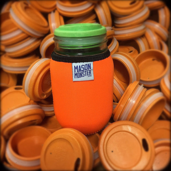Eco Insulator™ - Pint - Reversible (Blaze Orange/ Lime Green with Black Binding & Stitching)