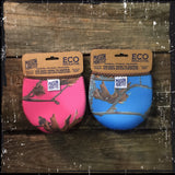 Eco Insulator™ - Pint- Reversible (Pink & Blue CAMO with Brown Binding & Stitching)