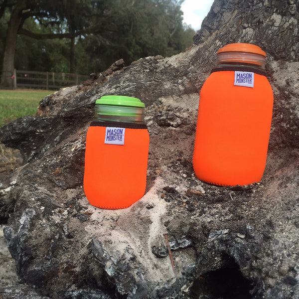 Eco Insulator™ - Pint - Reversible (Blaze Orange/ Lime Green with Black Binding & Stitching)